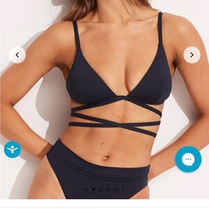 Seafolly New With Tags True Navy collective Tri Bra Bikini Wrap Top